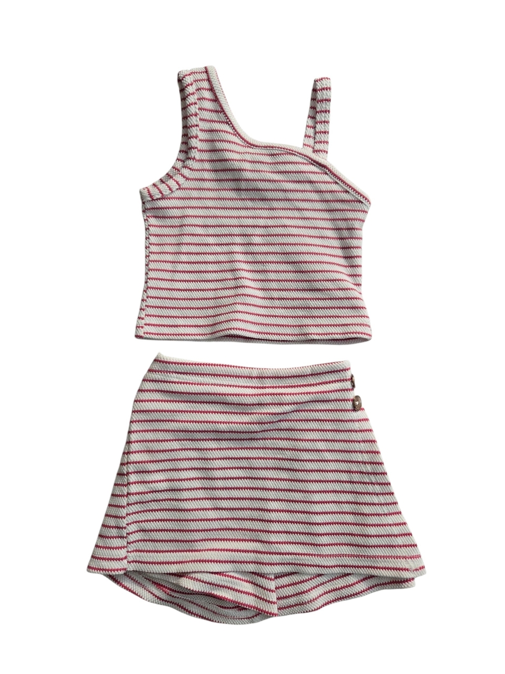 Vince Camuto Pink & White One-Shoulder Tank and Skort Set - Girls Size 6X
